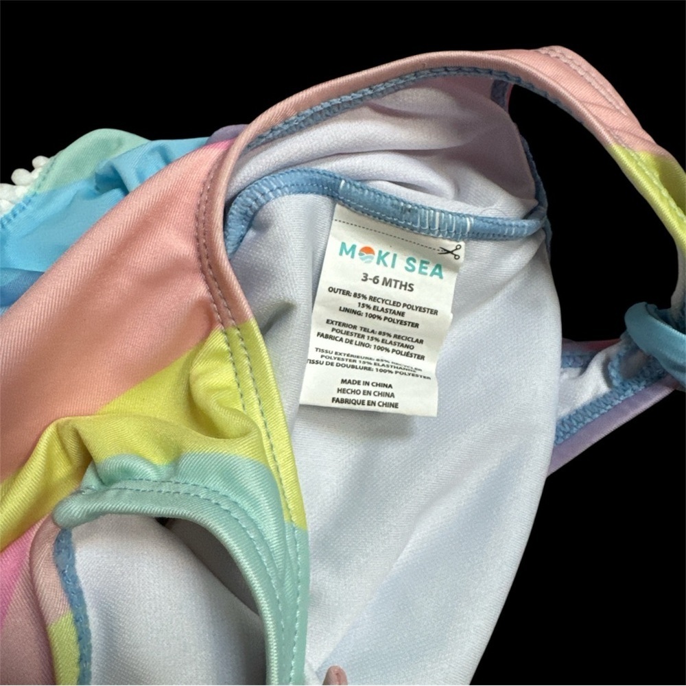 Moki Sea Baby Girl Ruffles Swimsuit UPF 50+ - Picture 2 of 6